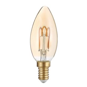 Led Filament E14 C35 3W Amber 2700K 230V Ac 200Lm Ra80 30000H 300°