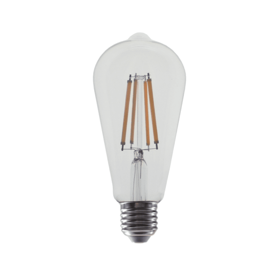 Led Filament E27 St64  10W 2700K 230V Ac 1220Lm Ra80 30000H 360°