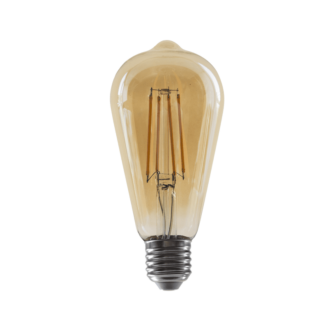 Led Filament E27 Dim St64 8W Amber 2700K 230V Ac 900Lm Ra80 30000H 360°