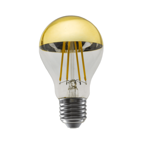 Led Filament E27 Dim A60 Gold 8W 2700K 230V Ac 900Lm Ra80 30000H 180°