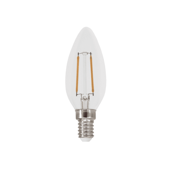 Led Filament E14 C35 2W 6500K 230V Ac 265Lm Ra80 30000H 360°