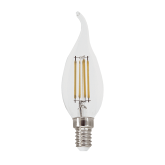 Led Filament E14 C35 4W Tip 4000K 230V Ac 490Lm Ra80 30000H 360°