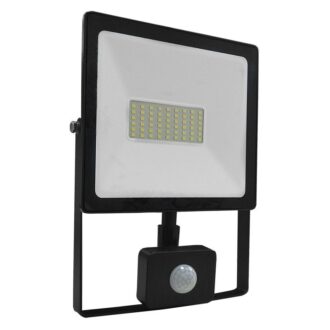 Black Sensor Led Smd Flood Luminaire Ip66 50W 4000K 4250Lm 230V Ra80