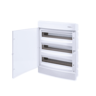 Flush Mounting 54 Modules 3 Rows White Door