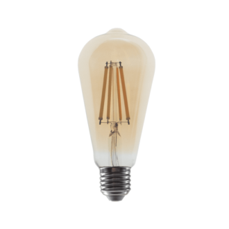 Led Filament E27 St64 10W Amber 2700K 230V Ac 1160Lm Ra80 30000H 360°