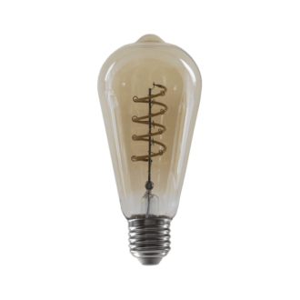 Led Filament E27 Dim St64 4W Amber Spiral 1800K 230V Ac 270Lm Ra80 30000H 360°