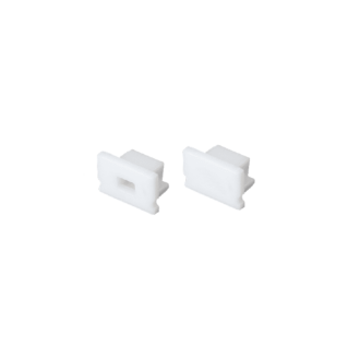 Set Of White Plastic End Caps For P127 1Pc With Hole & 1Pc Without Hole