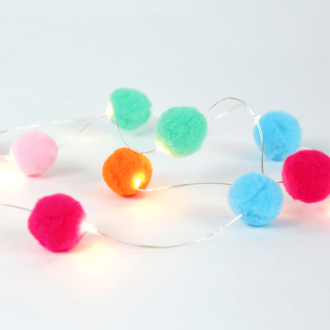 "Woven Pom Pom" 10 Led Λαμπ. Σειρα Μπατ(2Xaa)