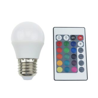 Led Smd E27 G45 4W Ir Rgb+3.000K 230V Ac 300Lm Ra80 30000H 270°