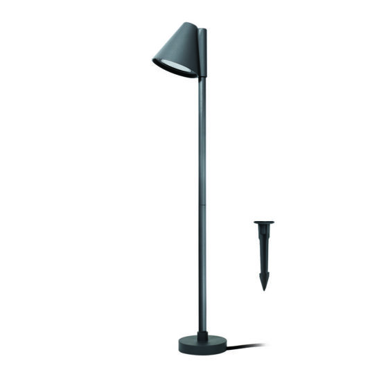 Gu10 Post Luminaire 230V Ac Dark Grey Ip65 Max.20W With Spike And Base