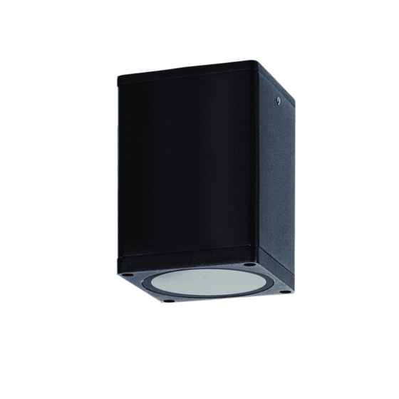 E27 Par30 Square Ceiling Luminaire 230V Ac Sand Black Ip65 Max.35W