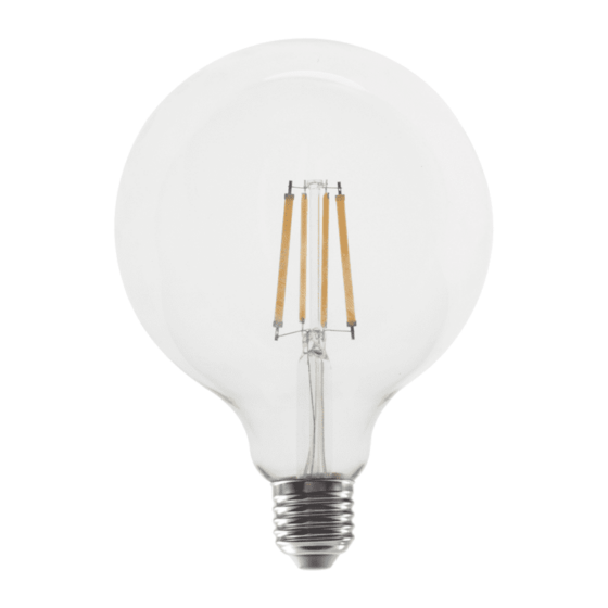 Led Filament E27 G125 10W 4000K 230V Ac 1260Lm Ra80 30000H 360°