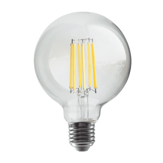 Led Filament E27 G95 12W 4000K 230V Ac 1600Lm Ra80 30000H 360°