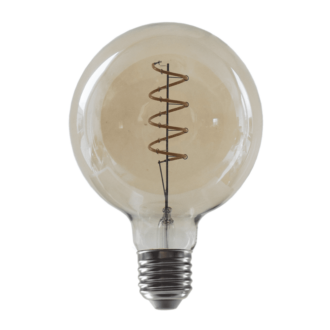 Led Filament E27 G95 4W Dim Amber Spiral 1800K 230V Ac 270Lm Ra80 30000H 360°