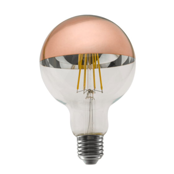 Led Filament E27 Dim G95 8W Rose Gold 2700K 230V Ac 900Lm Ra80 30000H 180°