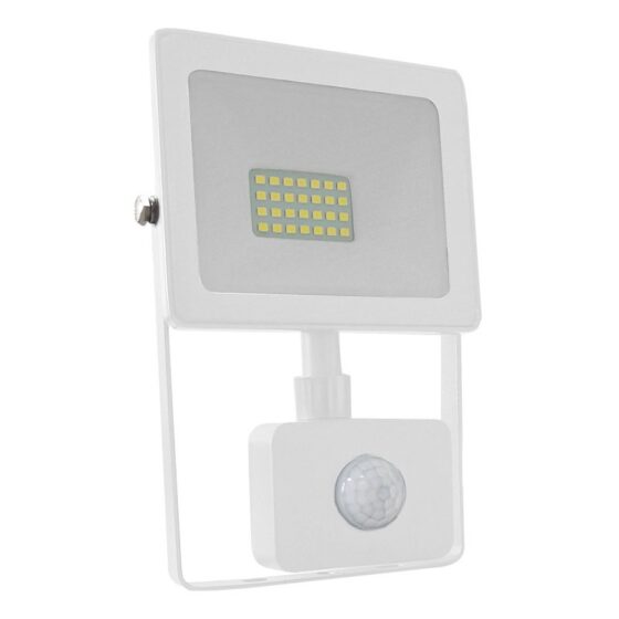 White Sensor Led Smd Flood Luminaire Ip66 20W 3000K 1600Lm 230V Ra80