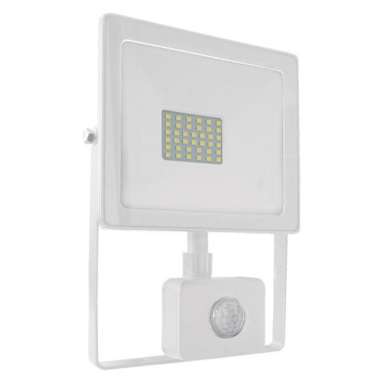 White Sensor Led Smd Flood Luminaire Ip66 30W 3000K 2400Lm 230V Ra80