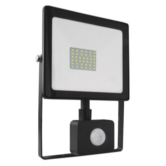 Black Sensor Led Smd Flood Luminaire Ip66 30W 4000K 2550Lm 230V Ra80