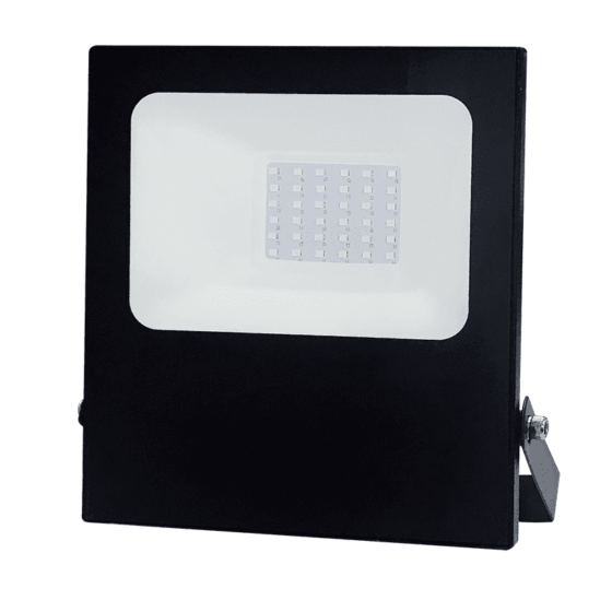 Black Led Smd Flood Luminaire Ip66 30W Rgbw 230V