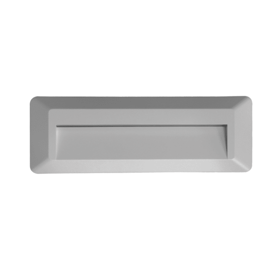 Led Wall Rectangle Luminaire Grey 230V Ac Ip65 2W 3000K 100Lm Ra80