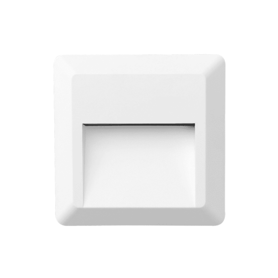 Led Wall Square Luminaire White 230V Ac Ip65 2W 3000K 100Lm Ra80