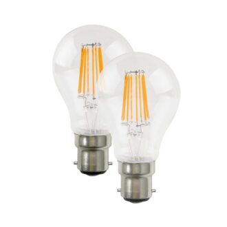 Led Filament B22 A60 7W 4000K 230V Ac 620Lm Ra80 30000H 360° Duo Pack