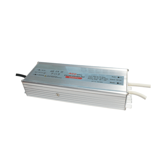 Metal Cv Led Driver 150W 230V Ac-12V Dc 12.5A Ip67 With Cables