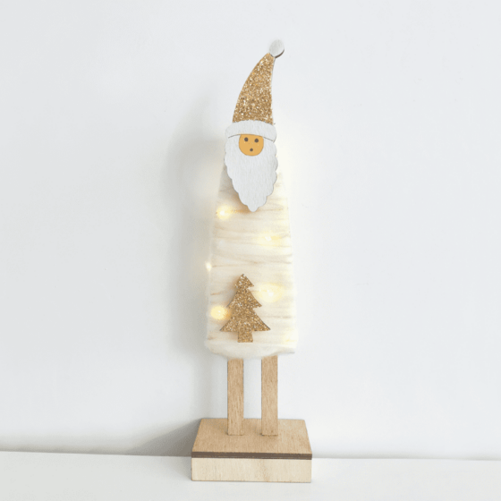 "Wooden Santa" 12 Mini Led Ww Λ/Κια Μπ/Ριεσ (2Aaa) Ip20 9.5X5.5X34Cm