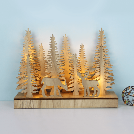 "Plywood Christmas Tree 2" 22 Led Ww Λ/Κια Μπ/Ριεσ (2Aa) Ip20 30X8X23Cm