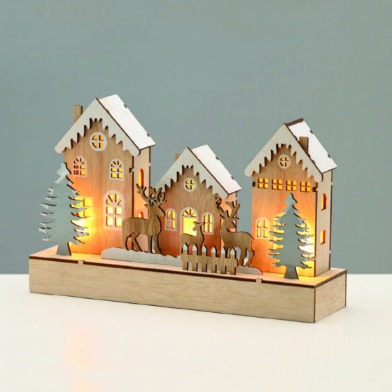 Wooden Village  10 Led Λαμπ Θερμο Σταθερο Μπατ (2Χαa) 25*7*15Cm Ip20