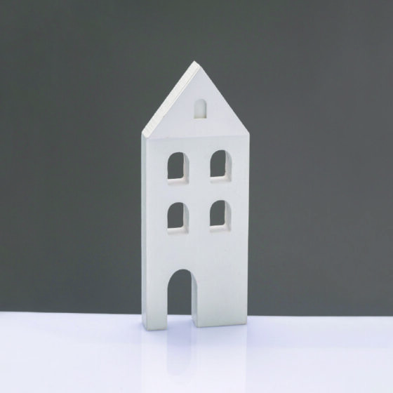 Wooden Decorative White House  Μοτιφ 7*2*18Cm