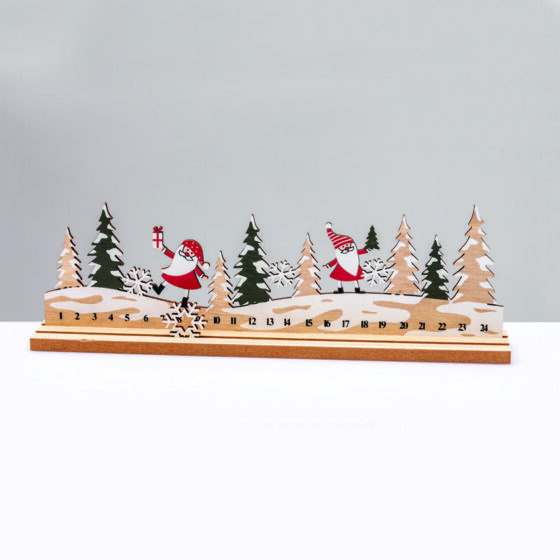 Wooden Xmas Countdown With Santa Διακοσμhtiko Μοτιφ 33X5X10Cm