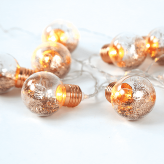 "Glass Copper Led Bulb"  10 Led Λαμπ. Σειρα Μπατ. (2Xaa)