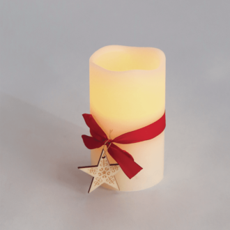 "Red Ribbon Wax Candle"