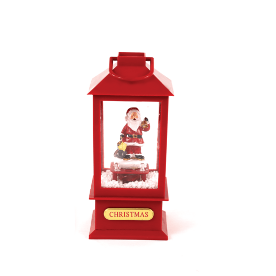 "Plastic Snowy Music Santa Lantern"