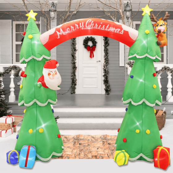 Inflatable 2 Xmas Trees Arch 40 Led Λαμπ.ανταπ.(12V) Cw Σταθερο Ip44 225*92*180Cm 2M Καλ