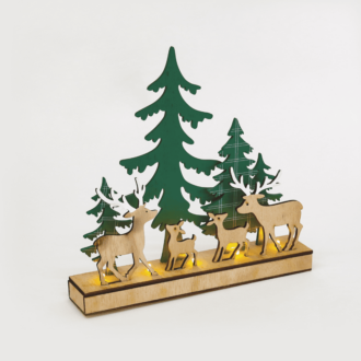 "Wooden Green Xmas Decor"