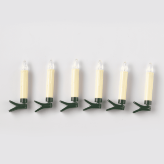 "6 White Mini Clips Candles"