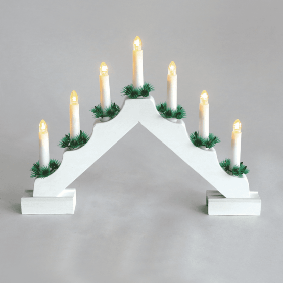 "7 White Wooden Candle Bridge"