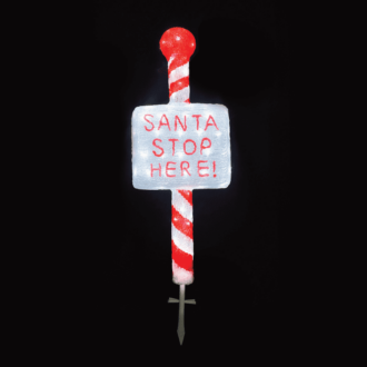 Acrylic Sign Santa Stop Here  120 Led Λευκα Ip44 35*13*100Cm 30Cm Καλ.