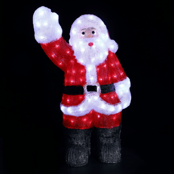 Acrylic Waving Santa 150 Led Λευκα Ip44 30*27*60Cm  30Cm Καλ.