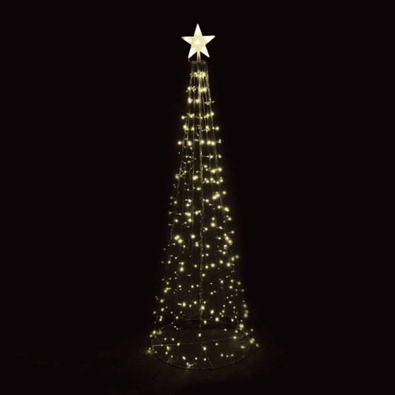 Christmas Tree & Star 384Led Λαμπακ Σειρ Πρασιν&Θερμ Flash&Σταθερ Ip44 22*20*5Cm 75*75*230Cm 10Mκαλ