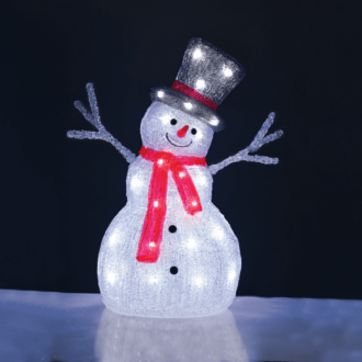 Acrylic Standing Snowman 40 Led Ψυχρο Λευκο 31*22*45Cm Ip44 5M Καλ