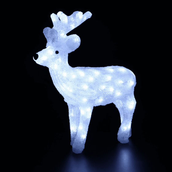 Acrylic Standing Reindeer 80 Led Λευκα Ip44 45*13