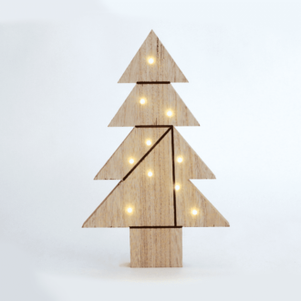 "Wooden Tree Table" 10 Led Ww Λ/Κια Μπ/Ριεσ (2Aa) Ip20 21.5X2.5X35Cm