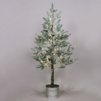 Snow Flower Tree With Red Cherry&Pot 168Ww Led Λαμπακ Ανταπ(4