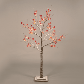 "Snow Red Berry Tree" 48 Ww Led Λαμπακ.ανταπτ.(24Vdc) Ip44 20X20X120Cm 3M Kαφε Καλ. Τροφ.