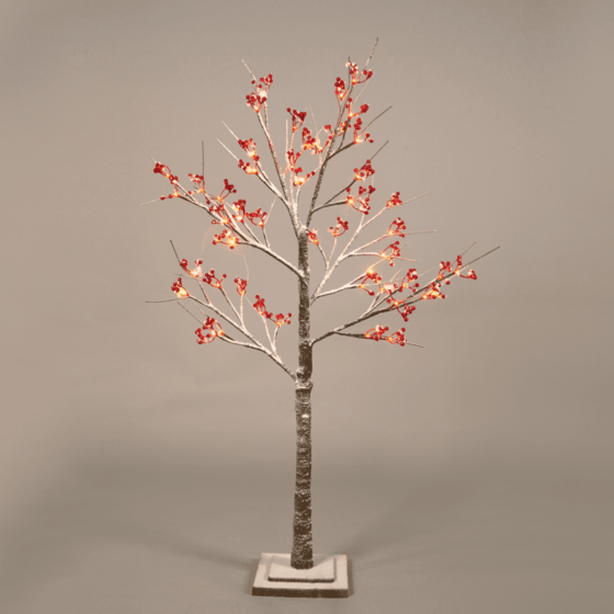 "Snow Red Berry Tree" 48 Ww Led Λαμπακ.ανταπτ.(24Vdc) Ip44 20X20X120Cm 3M Kαφε Καλ. Τροφ.