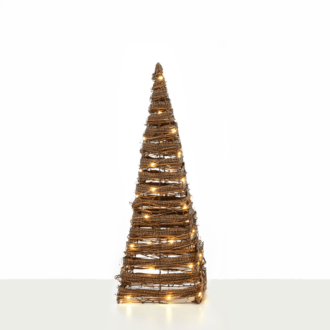 "Natural Rattan Cone Tree" 40 Mini Ww Led Λαμπ. Μπατ. 3Χαα