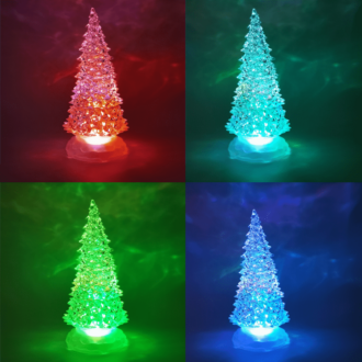 "Crystal Plastic Tree" 1 Rgb Led Μπατ (3Xaaa) Προγραμ(Εναλλαγη Χρωμ) Ip20 Φ10X25Cm